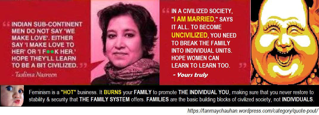 Taslima Nasreen on men quote replied by tanmay chauhan