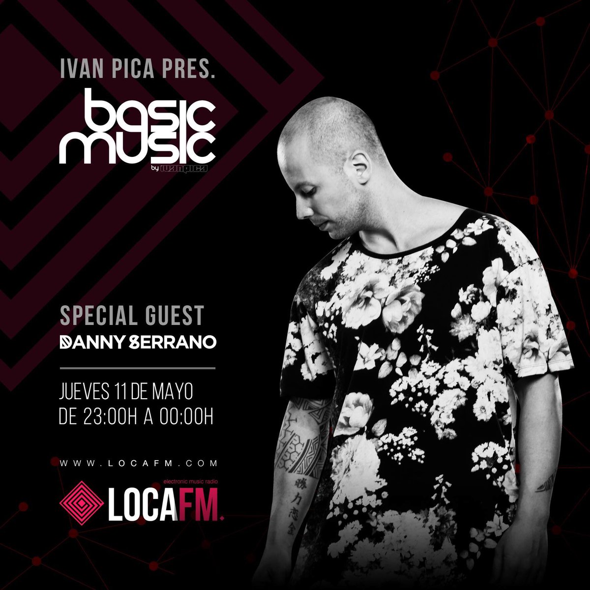 BasicMusicRadio's tweet photo. Thr. 23:00 hrs #basicmusicradioshow with @IvanPicaMusic @locafm...
live interview to our special guest @dannyserranodj https://t.co/IALbkjbNW2