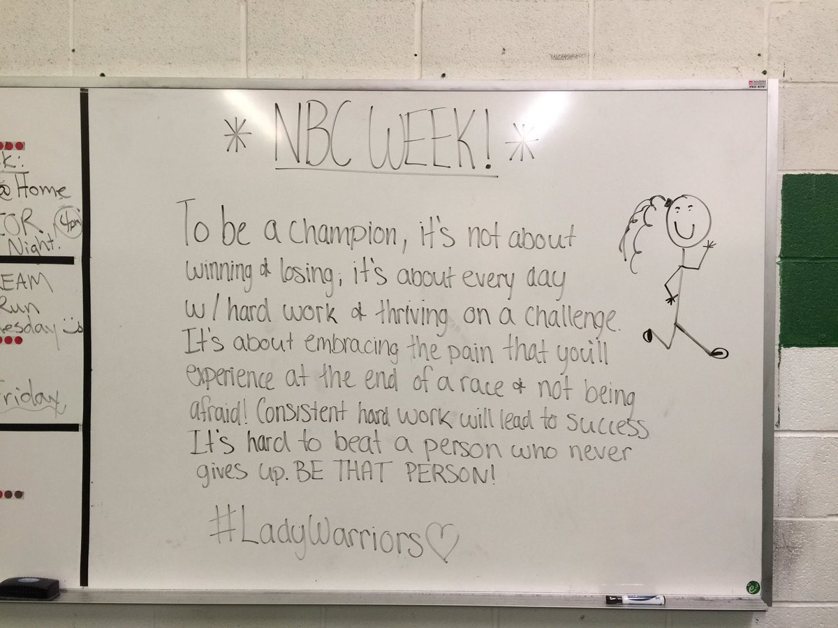 WBCoachWallace's tweet photo. Come out &amp; support our seniors McCoy &amp; Calista for their senior night as we take on Salem! Great senior note on the board heading into NBC! https://t.co/dxyhDAOFoi