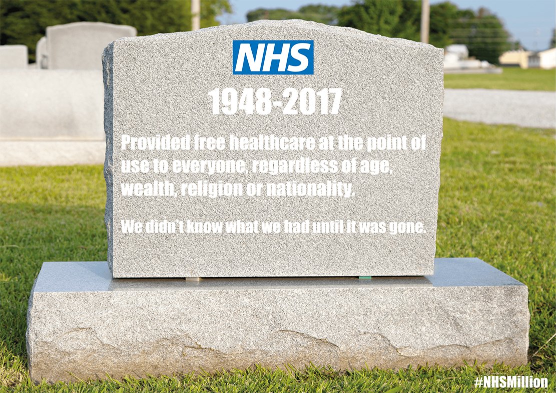 NHSMillion's tweet photo. We didn't know what we had until it was gone..... But it's not too late to act and #SaveTheNHS  Vote wisely at #GE2017  Pls RT https://t.co/4j6QcBby9L