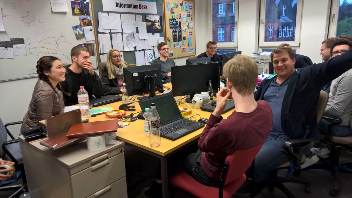 Team_HULKs's tweet photo. #RoboCup #GermanOpen2017 debriefing right now! #coding #aftermath https://t.co/itxpAYLf63