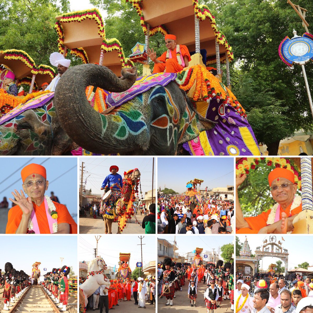 SGadiManinagar's tweet photo. #Nagaryatra darshan #Bharasar #AcharyaSwamishreeMaharaj #SGadiFamily #GrandProcession worldwide #ShreeMuktajeevanSwamibapa #PipeBand https://t.co/mMExOsns17