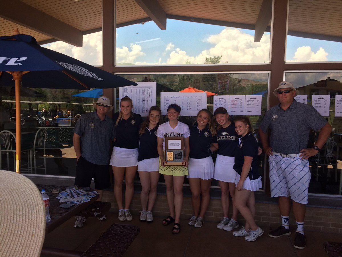 SkylineHS's tweet photo. Skyline Girl's Golf just began Region 6 Golf Champions. Way to play Eagles. Next is State. https://t.co/hzhMgvtc5U