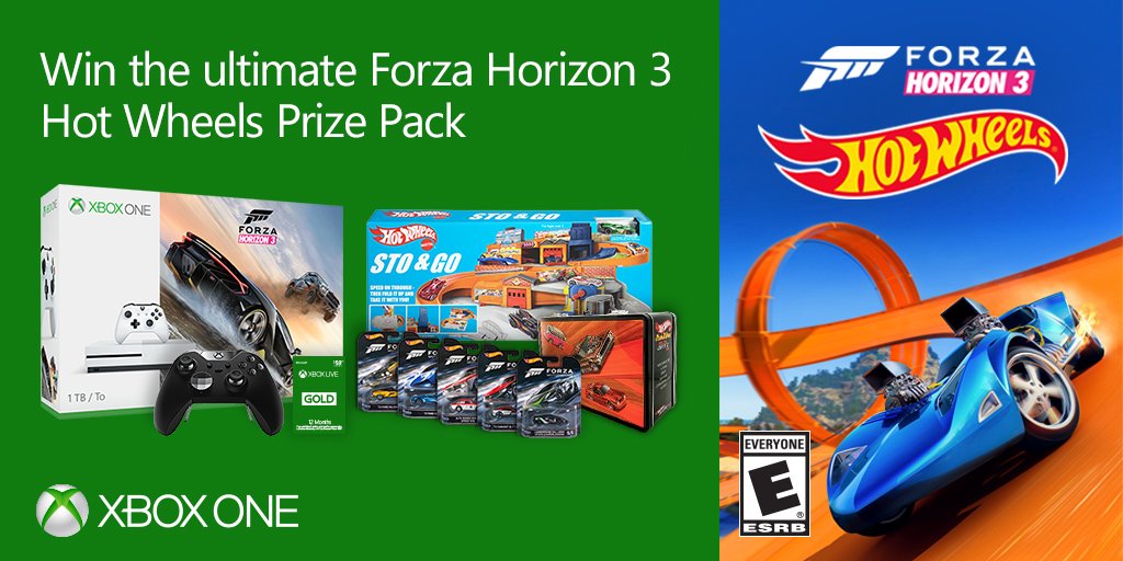 Xbox's tweet image. Don't miss your chance to win! RT &amp;amp; follow @Xbox to enter. #HotWheels #ForzaSweepstakes rules: xbx.lv/2qOQl4E