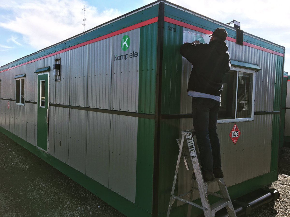 Exciting day here at #Komplete. Starting to logo the first few units heading out this week! 👌#FieldReady #Modular #RemoteCamp #SiteOffice