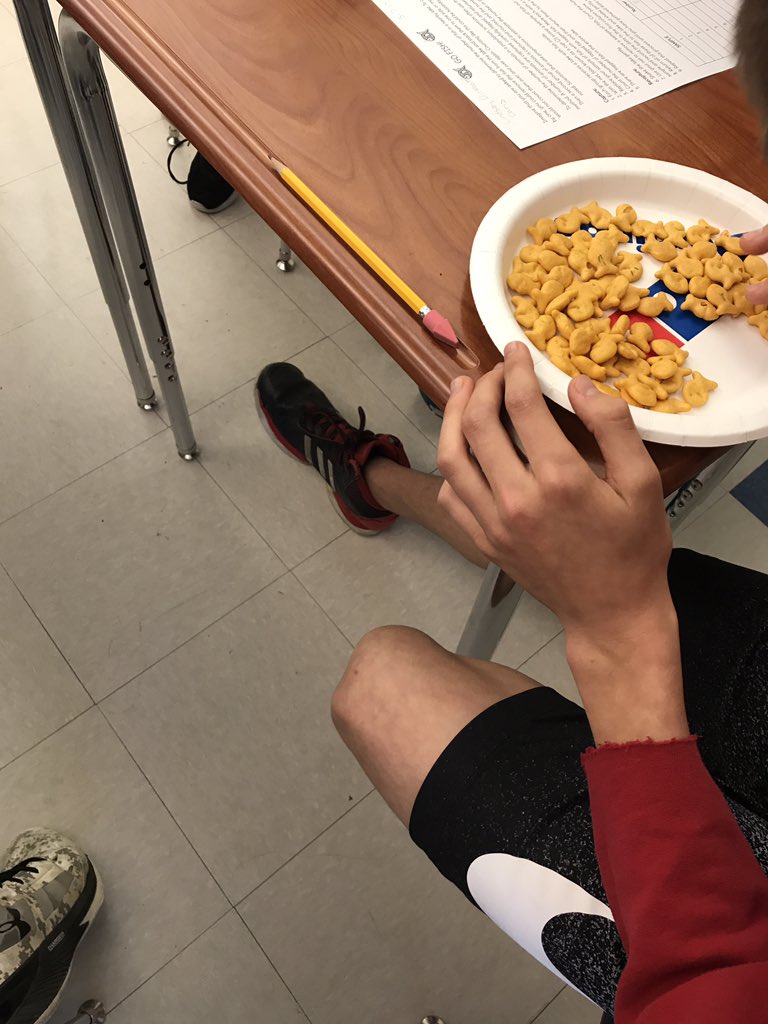 MrsLaBar's tweet photo. Go Fish 🐟 7th gr Ss estimating population #pohatpride #deliciousmath @PohatSchool https://t.co/jhrBJHrkM5