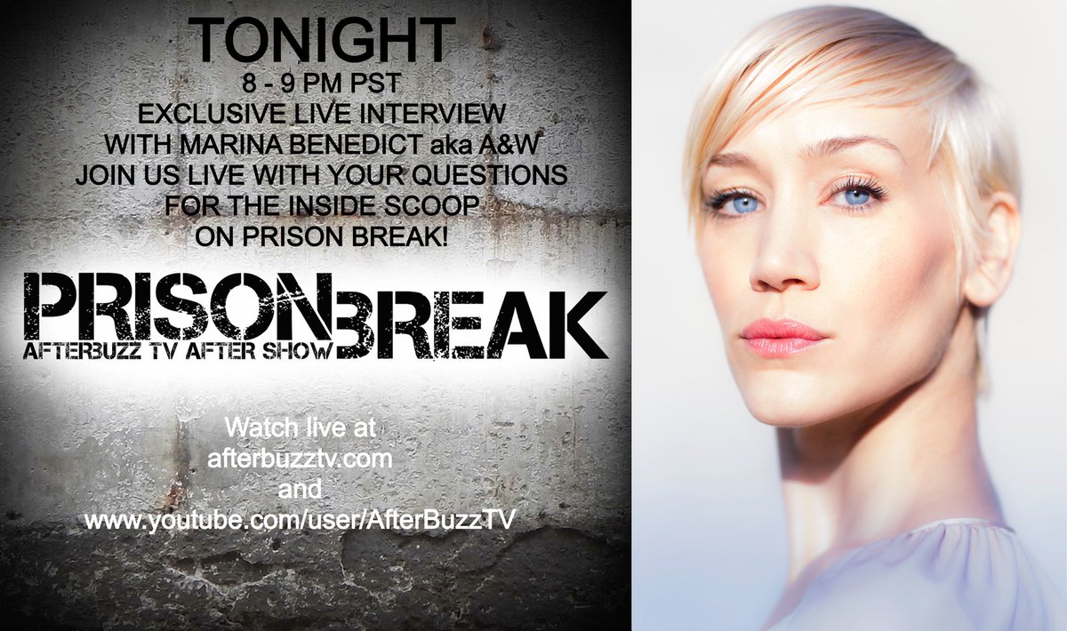 I'm being interviewed tonight 8-9 pm PST <a href="/afterbuzztv/">AfterBuzz TV</a> to answer all things #prisonbreak Get the inside scoop PB fans bit.ly/1GkLtCm