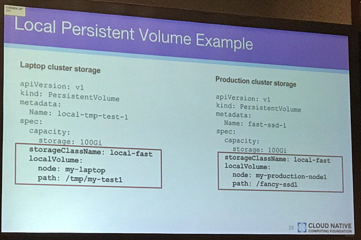 Local storage in #Kubernetes @ #OpenStackSummit w/ Michelle Au (google)