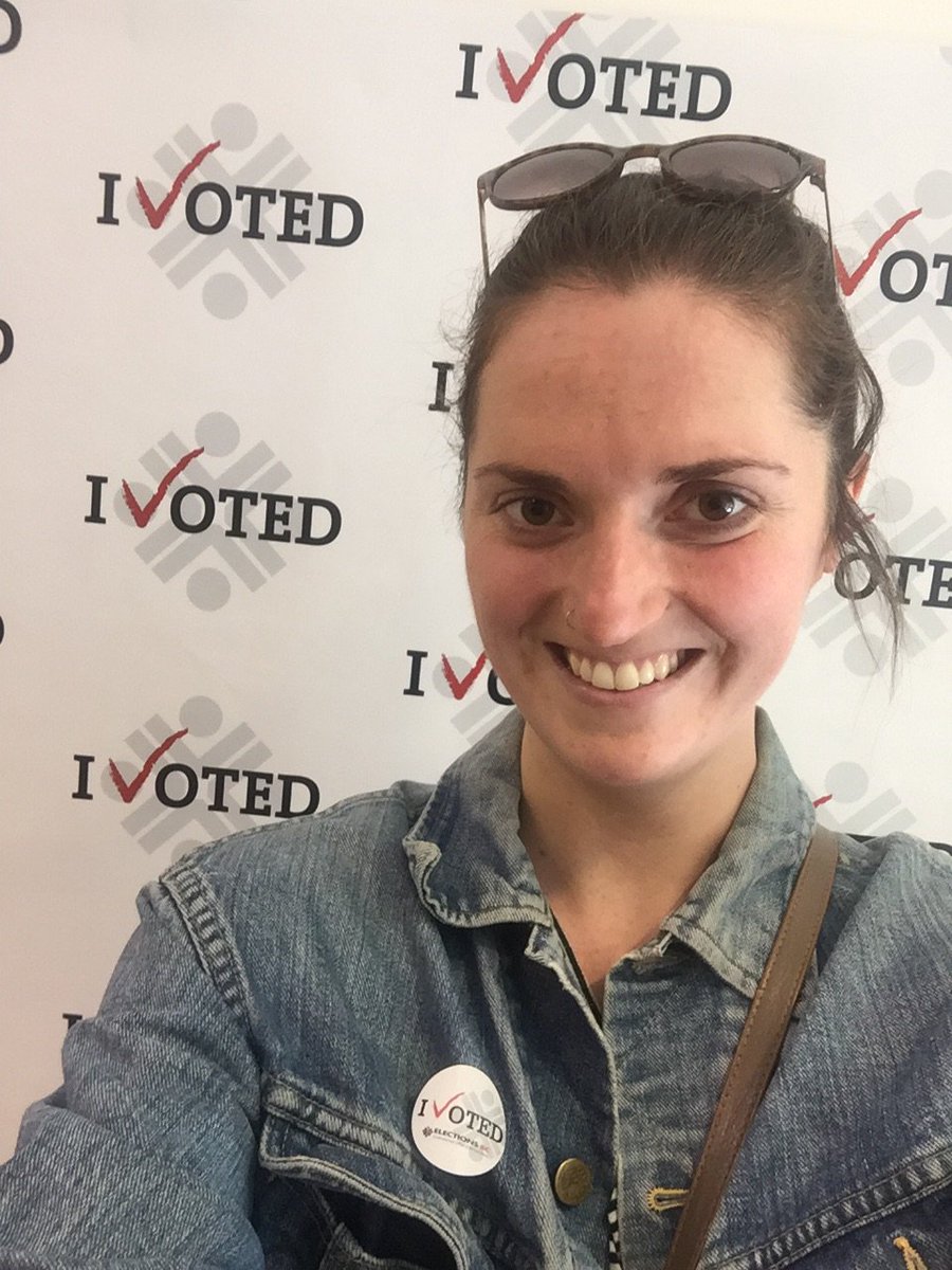 athinkingape's tweet photo. Hey @megaritch, your democracy is showing 😏 #bcpoli #IVOTED #thisisata https://t.co/jTtZwPl9D2