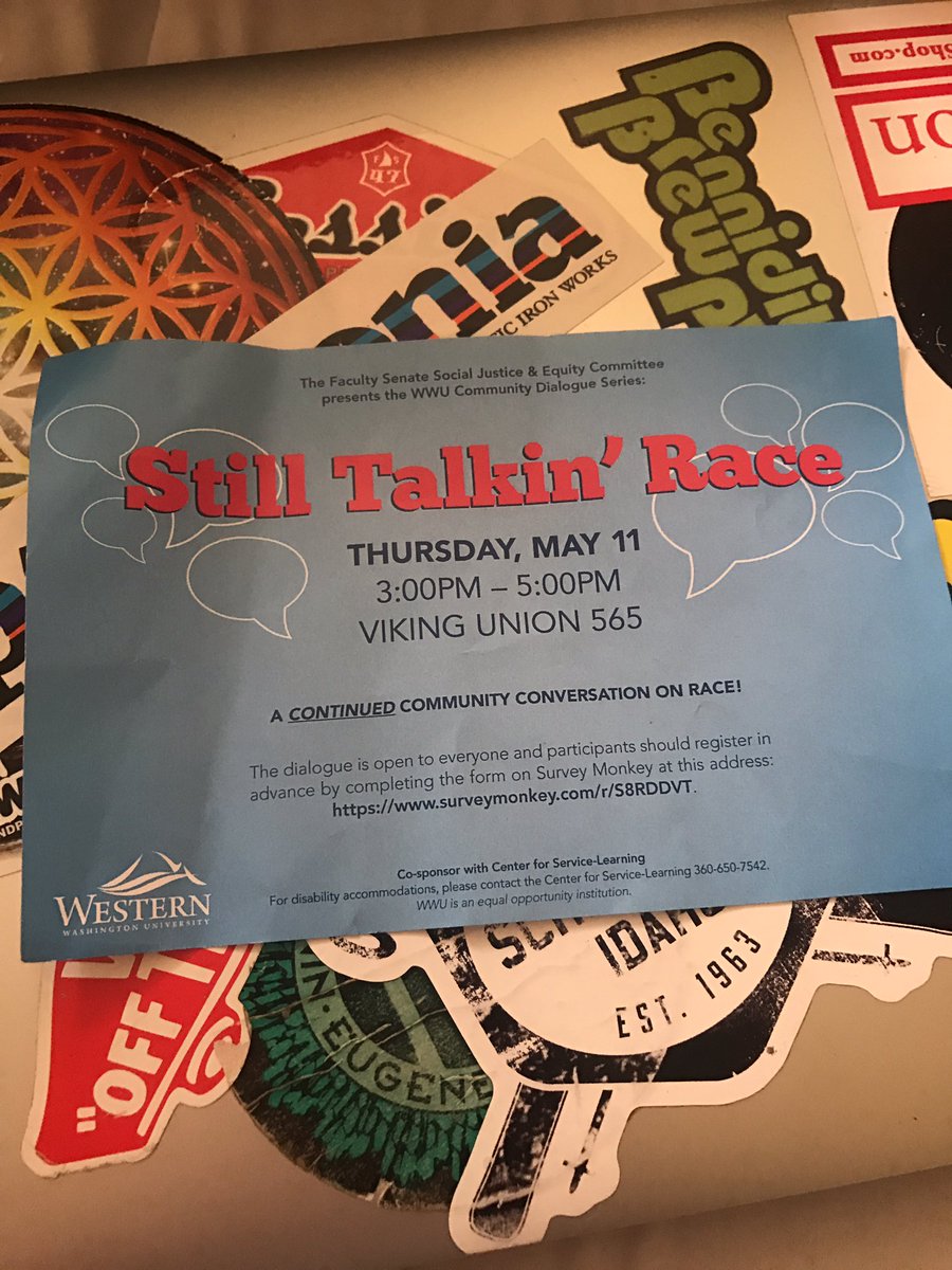 RileyFrazierWWU's tweet photo. Make sure to attend WWU's event this Thursday. A formal dialogue about race. #WeAreWWU #stilltalkinrace #knowledge https://t.co/fCdJCQWtld