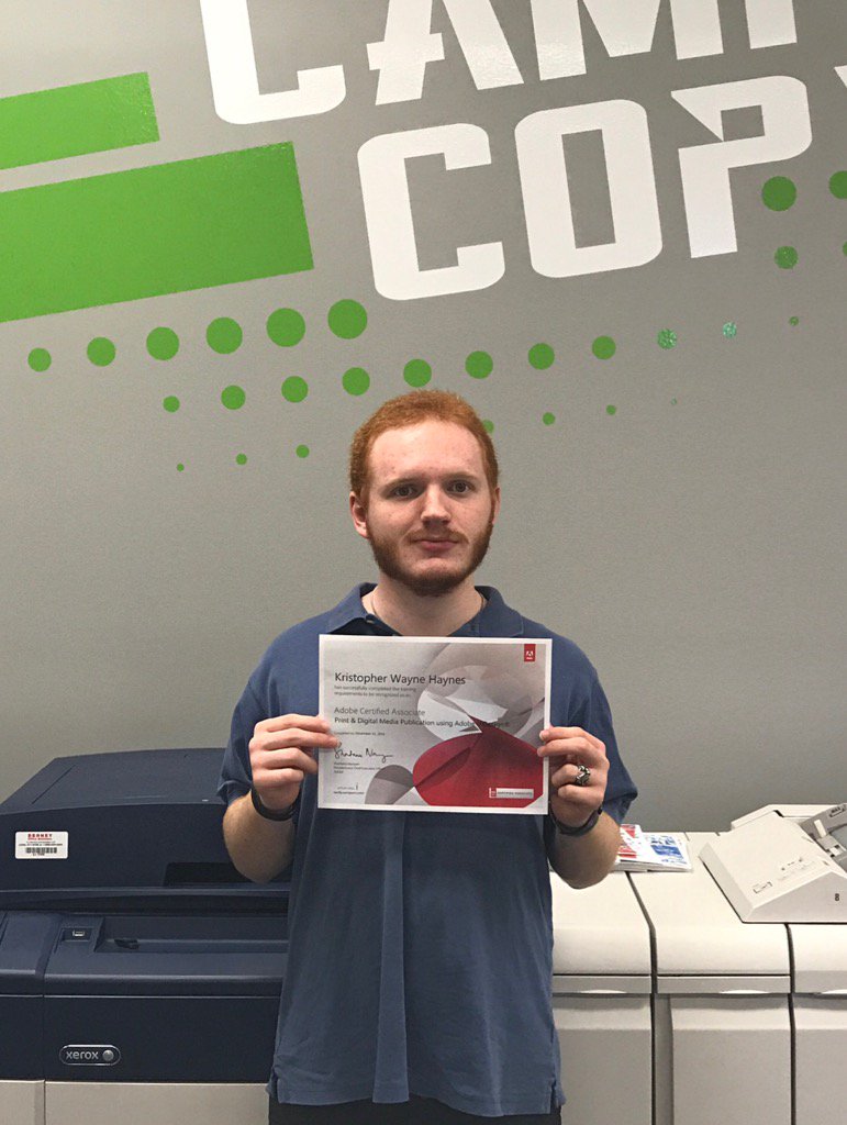 bkwhite27's tweet photo. @AlabamaDeptofEd Congratulations Kris Haynes, Adobe Certified Associate in Adobe InDesign. Dothan Technology Center https://t.co/FYVcDJHog3