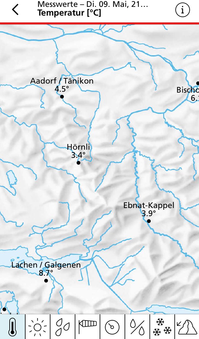 wintimet's tweet image. Es geht schon recht "nitsi" zu mit der Temperatur #Tänikon #Ebnat - vorläufig letzte Frostnacht via #MeteoSchweiz App