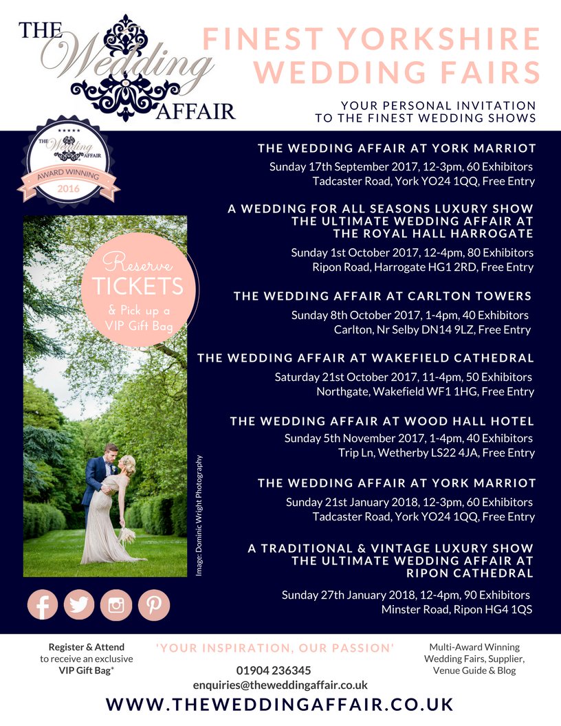 WeddingAffair's tweet photo. We are SO looking forward to our Autumn #weddingfairs! Take a look at these extra pretty venues💒 #weddinghour https://t.co/tDyghVh5SD