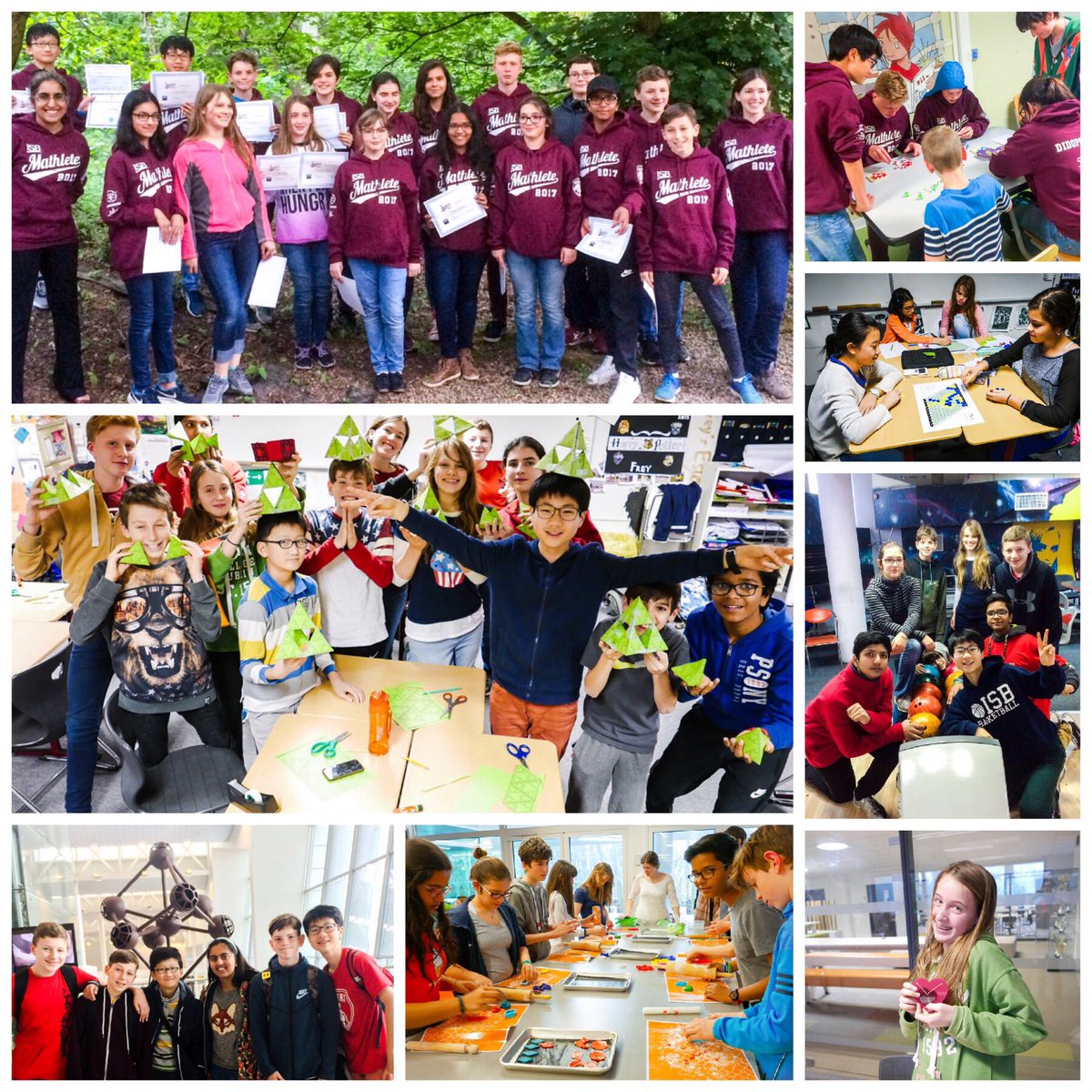 infinite8math's tweet photo. A few fav #mathclub moments  this year...banquet, travel, games, puzzles, fractals, baking...what are yours? #mslearns @ISB_MS @freyk_math https://t.co/nHlGXuu1Gz