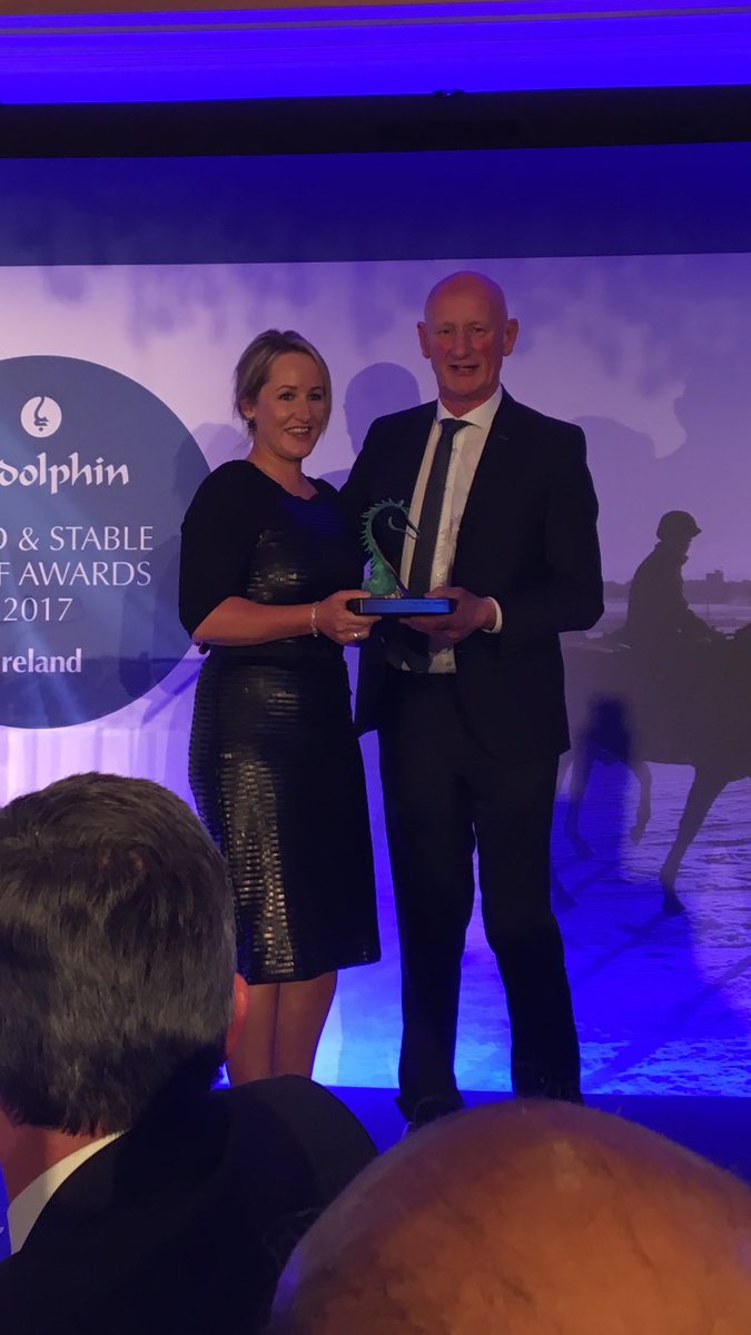 Two legendary names in Irish sport - Dreaper and Cody as Shona accepts Racecourse award for <a href="/punchestownrace/">Punchestown</a> #StudAndStableStaffAward