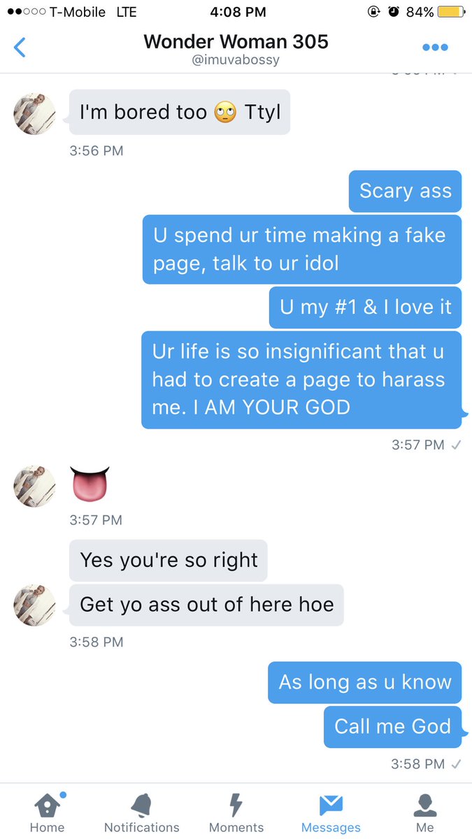 sarcastic_soul_'s tweet photo. When you harass ur harasser into deactivating their page lmao how u make a fake page & let me bully you? 😭 #ScaryAssHoes https://t.co/PXG7nifQ2Q