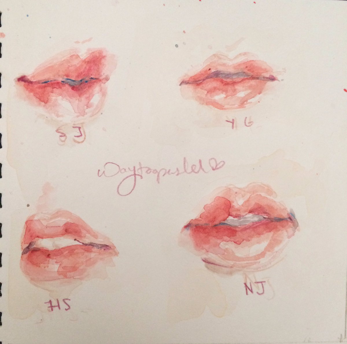 катя пугач художник. акварель абстракция картины. картина губы. язык акварелью. агнес сесиль.