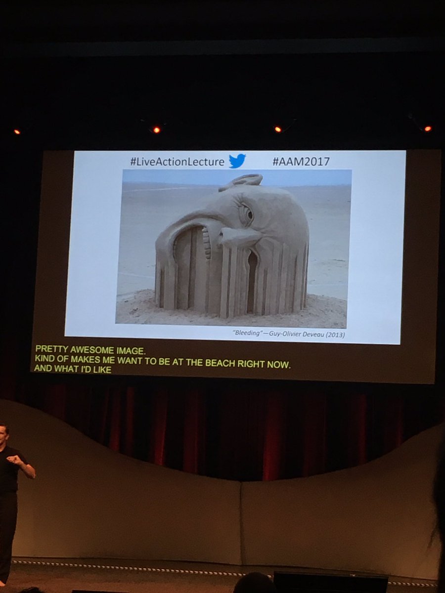 ivynalbright's tweet photo. Distressed, thirsty, resistant, gravity, #LiveActionLecture #AAM17 https://t.co/K0anquBrtO