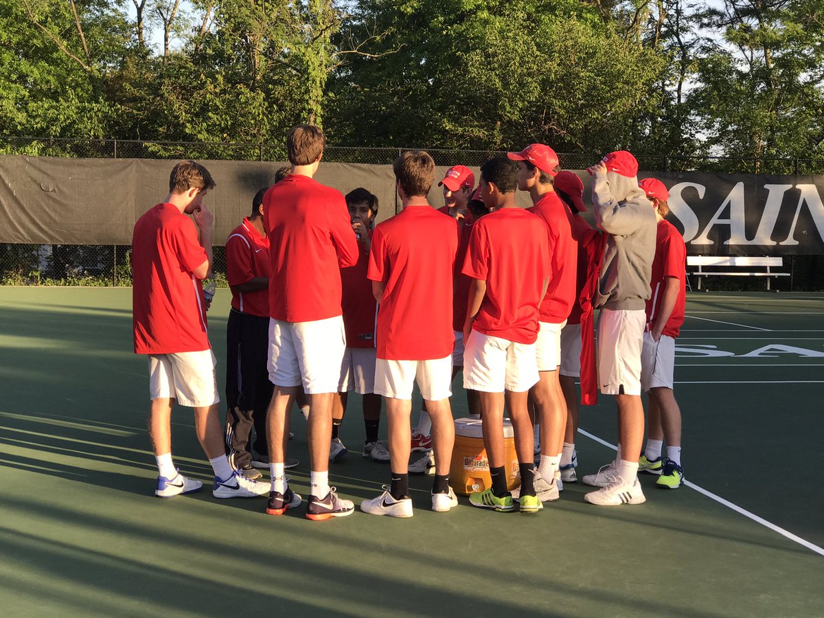 SSSAS_Athletics's tweet photo. FINAL: Varsity tennis defeats Georgetown Prep 4-3 to move on to the IAC Semifinals! Congrats boys! #saintspride #iacs https://t.co/MOxwB9wfop