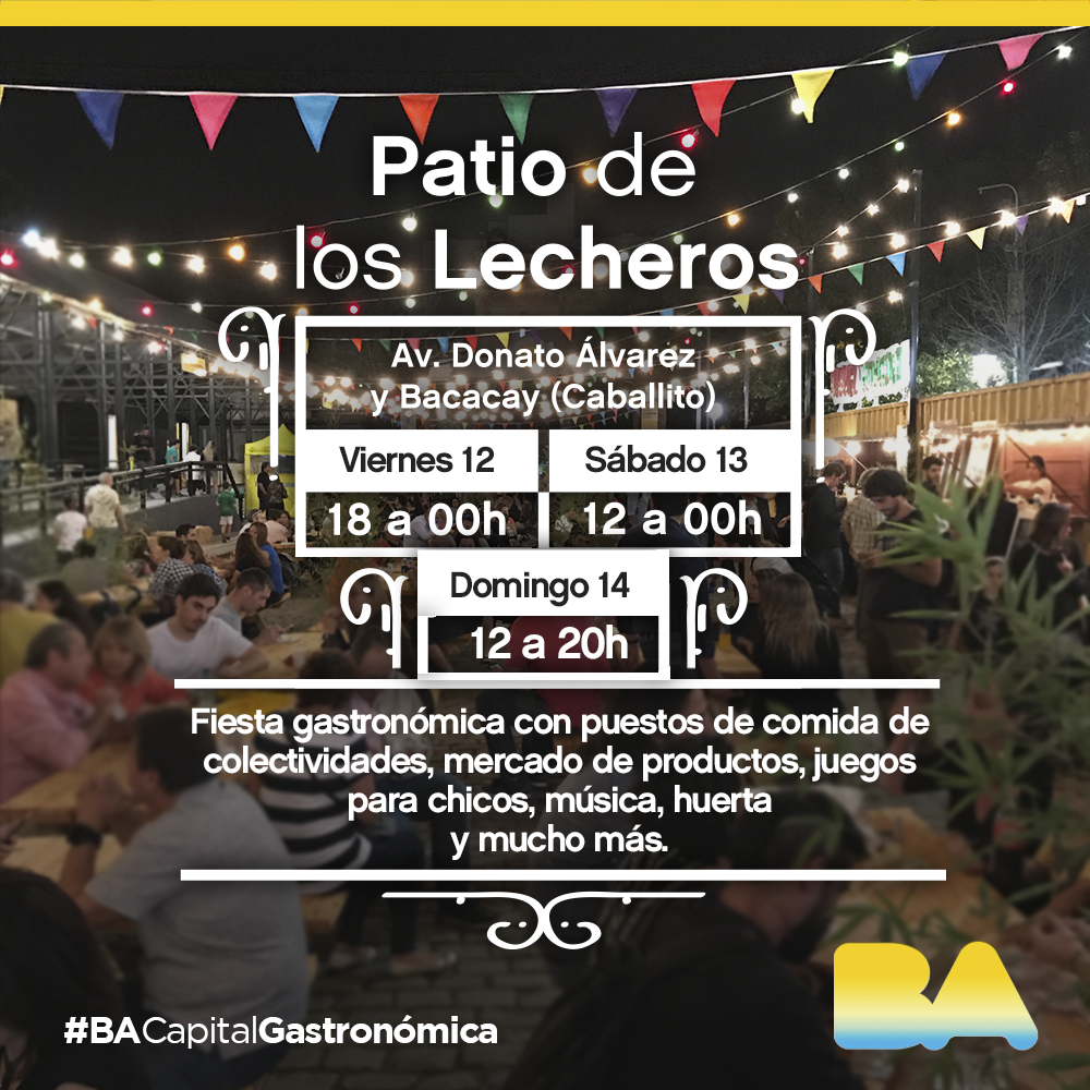 BA_Gastronomica's tweet photo. ¡El #PatiodelosLecheros es el mejor plan para ir con amigos o la familia! info: https://t.co/KWXQEtW46s
¡Imperdible!
#BACapitalGastronómica https://t.co/rcm7xXB0xN
