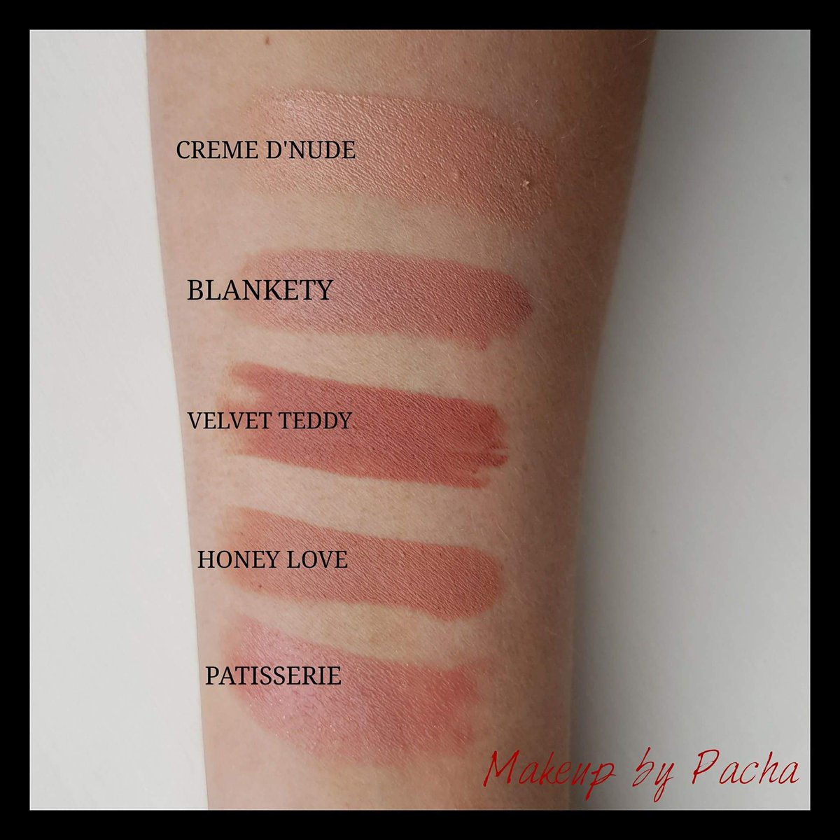makeupbypacha's tweet photo. 💄💄💄💄

Quick swatch of my favourite nude lippys by @MACcosmetics what's your fave?? #makeupbypacha #sheffieldmakeupartist #sheffieldissuper https://t.co/27E7p3ev1f