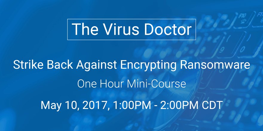 RepairTechInc's tweet image. How do you fight encrypting ransomware😳🐛🔐💻? Tomorrow, learn strategies from an expert: @KenDwight1! Register Here: thevirusdoc.com/ransom-repairt…