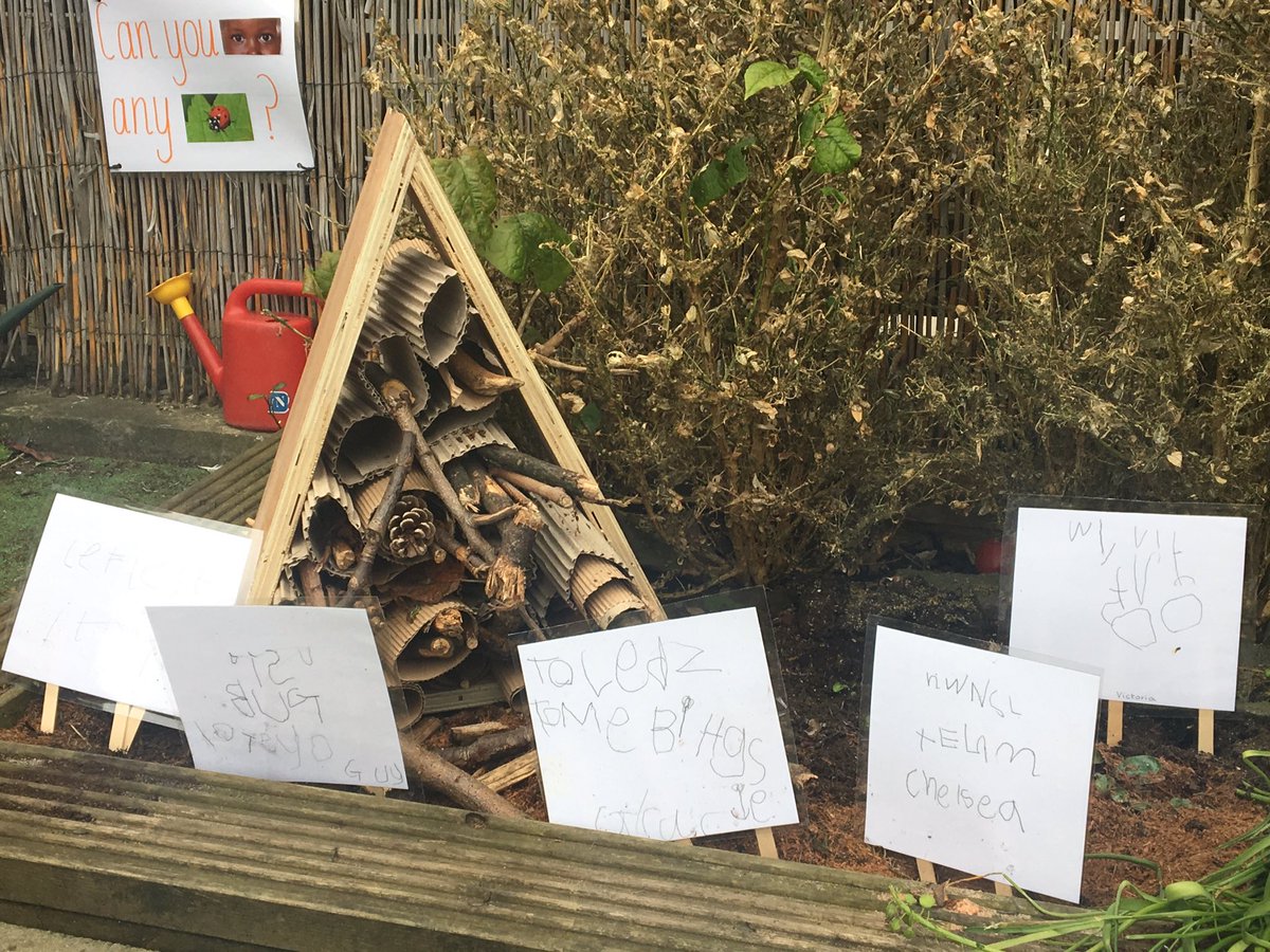 StThomasRC's tweet photo. Ladybirds have enjoyed making a bug hotel to give bugs somewhere to live. We look forward to welcoming lots of insects to our bug hotel! https://t.co/R58TZjm7BC