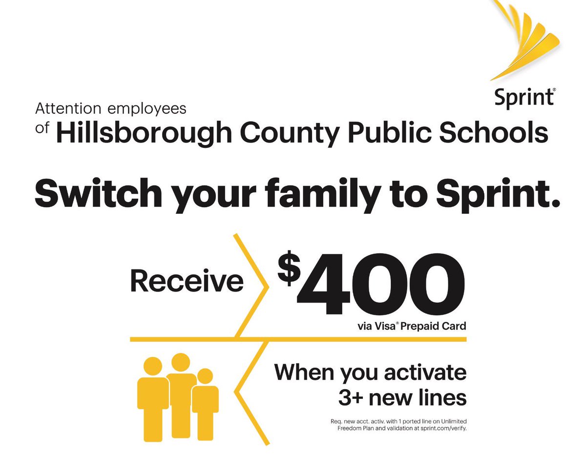 maritacalico's tweet photo. @HillsboroughSch pays to join @sprint πͺ#switchlikepaul to @sprint w/#SprintDiscountProgram @Sprint4FL @RickSprint @pfraser_sprint @PBallage https://t.co/vjl3F4viag