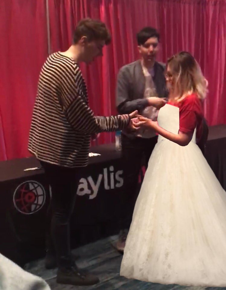 sapphogf's tweet photo. yallve heard somethings gonna happen in may? well. me and dan got married surprise !!!! ❤️❤️😭😭💍🤵👰 https://t.co/hzpBMutKIm
