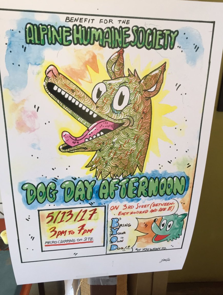 AlpineHumane's tweet image. This Saturday! Adoption Day &amp;amp; benefit for @AlpineHumane Society. Bring your dog, get them microchipped &amp;amp; have some fun! On 3rd St by Plaine.