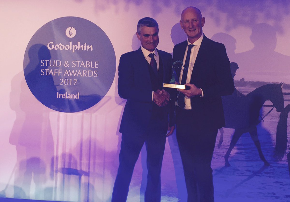 #InTheSaddleAward goes to 'Top Man' Adrian Taylor, Assistant Trainer to Jim Bolger &amp; with Jim for the last 33yrs. #StudAndStableStaffAward
