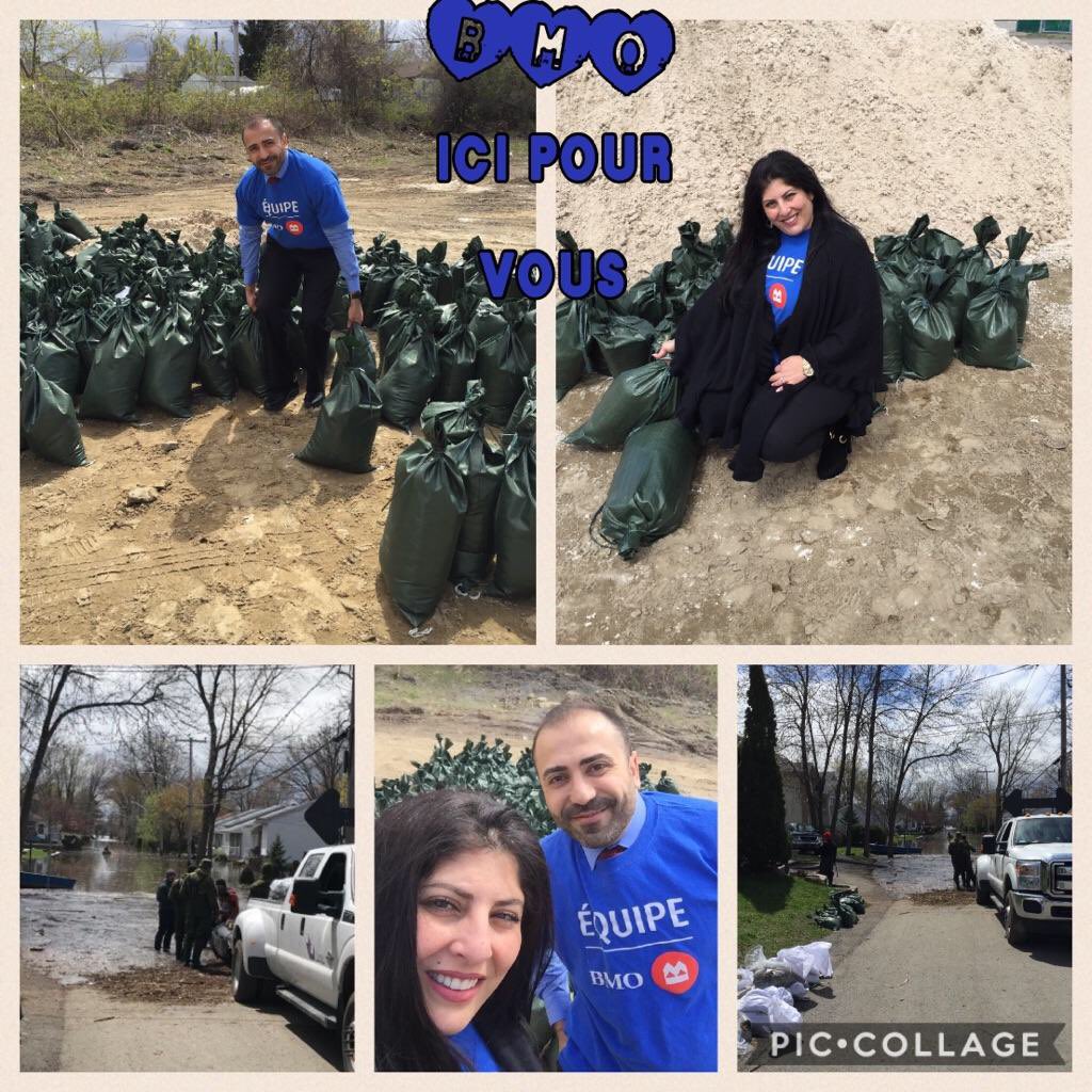 clussie514's tweet photo. Lorsque la communauté a besoin d'aide voici comment on s'implique @BMO #icipourvous #fierleader #bmodanslacommunaute  #inondations2017 https://t.co/5Puhw3EOgT