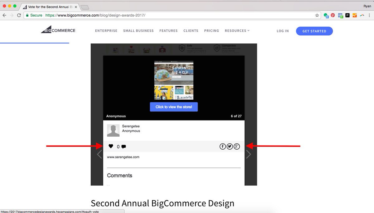 We have been nominated by <a href="/BigCommerce/">BigCommerce</a> for a web design award!

See photos for instructions, click the ❤️ to vote!

…gcommercedesignawards.hscampaigns.com