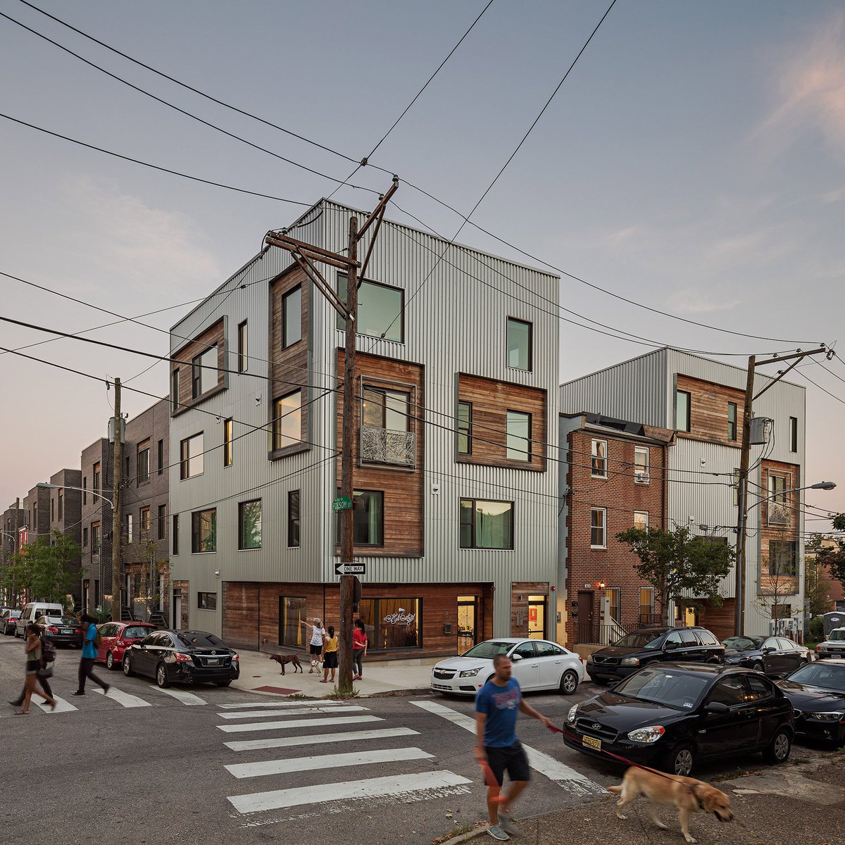 dezeen's tweet photo. ISA creates hybrid housing complex for gentrifying neighbourhood in Philadelphia: https://t.co/RhXkWVQS9u https://t.co/nZ4SepuJCE