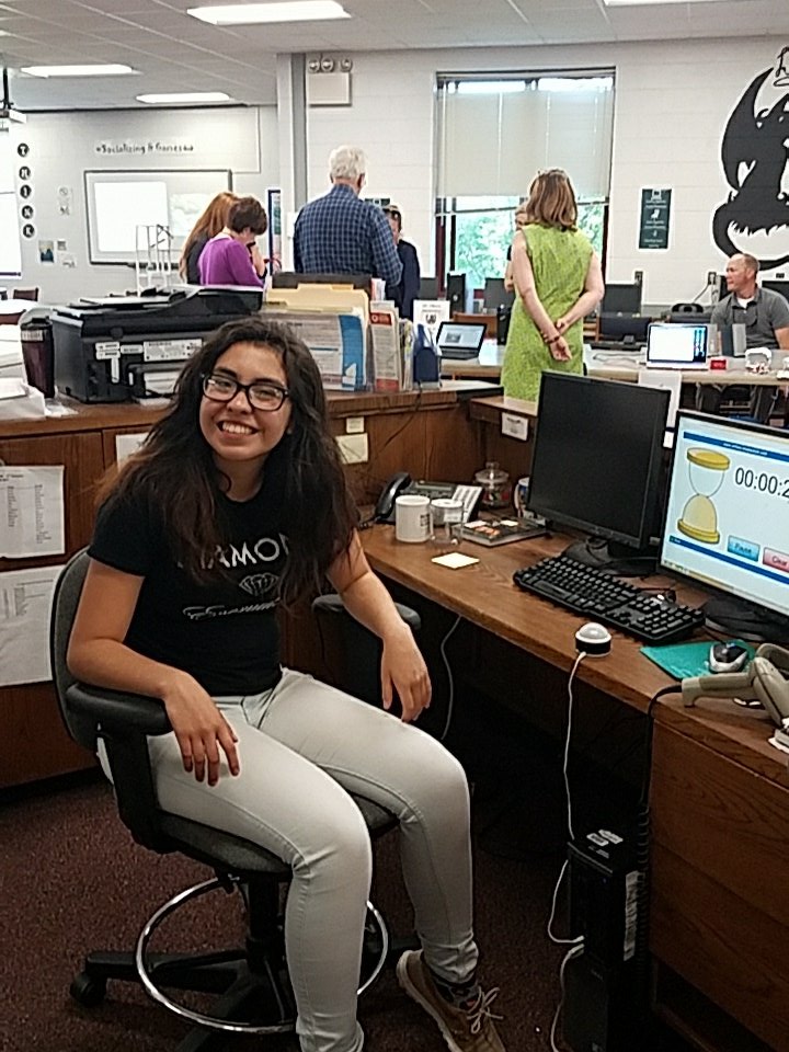 Owen High senior keeps time for the interactive rotation