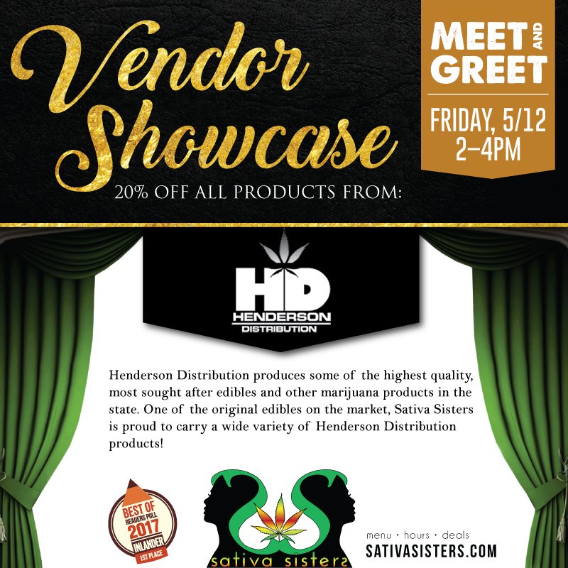 SativaSistersWA's tweet photo. #HendersonDistribution is here 2-4pm #today! #incredibleedible #edibles #meetthechef #theresweedinthat #sale #cookie https://t.co/KL6PRSmXtf