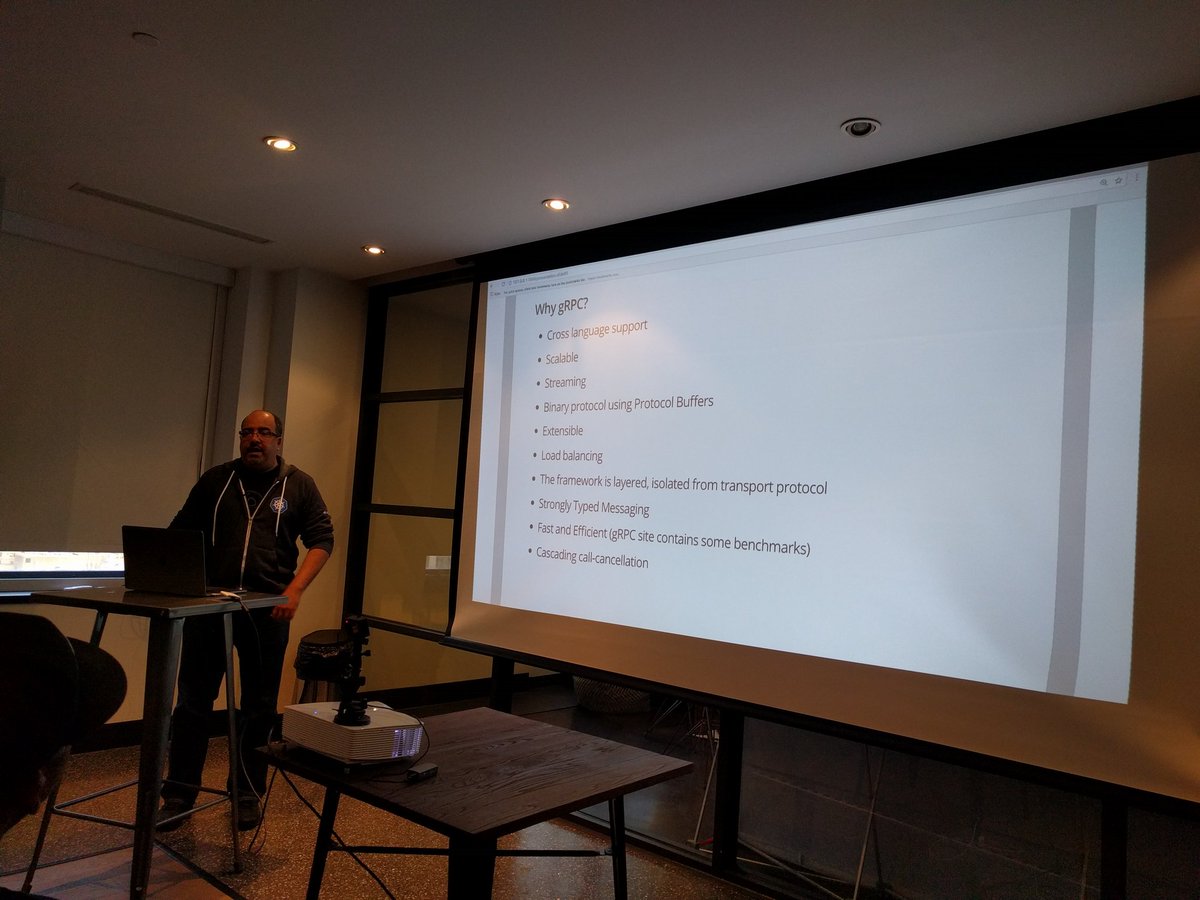 golangphilly's tweet image. .@robertojrojas up now talking about gRPC in Go and other languages