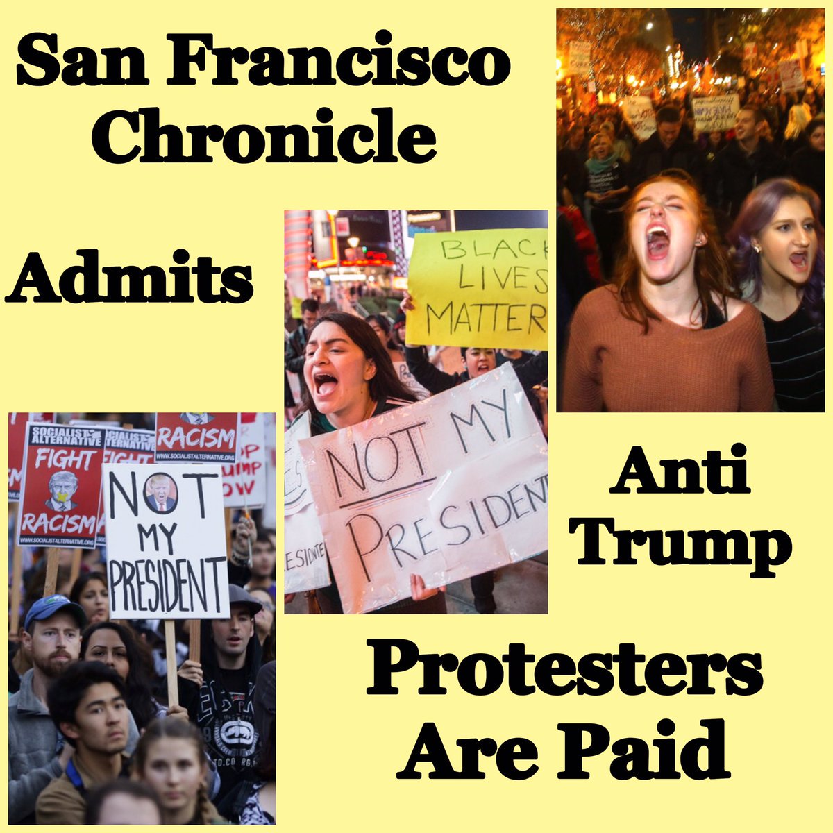 BShaffer1's tweet photo. 👉 San Francisco Chronicle Admits what Many Have Known👉Anti Trump Protestors are... https://t.co/gy0nP21xZl by #LanceSilver1 via @c0nvey https://t.co/pOtR0R4I6v