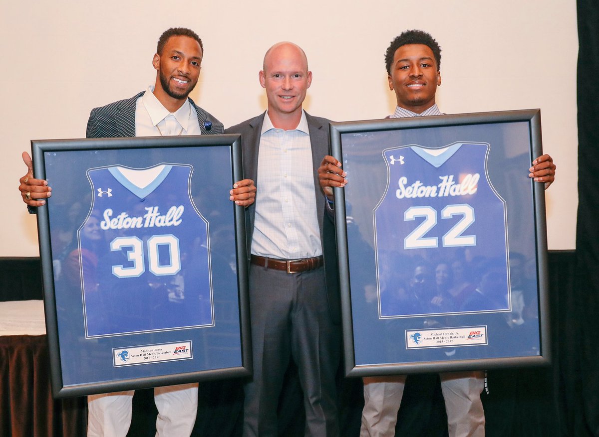 SetonHallMBB's tweet image. We are so proud of our seniors Madison and Mike. Thank you for all that you've done for Seton Hall! #HALLin
