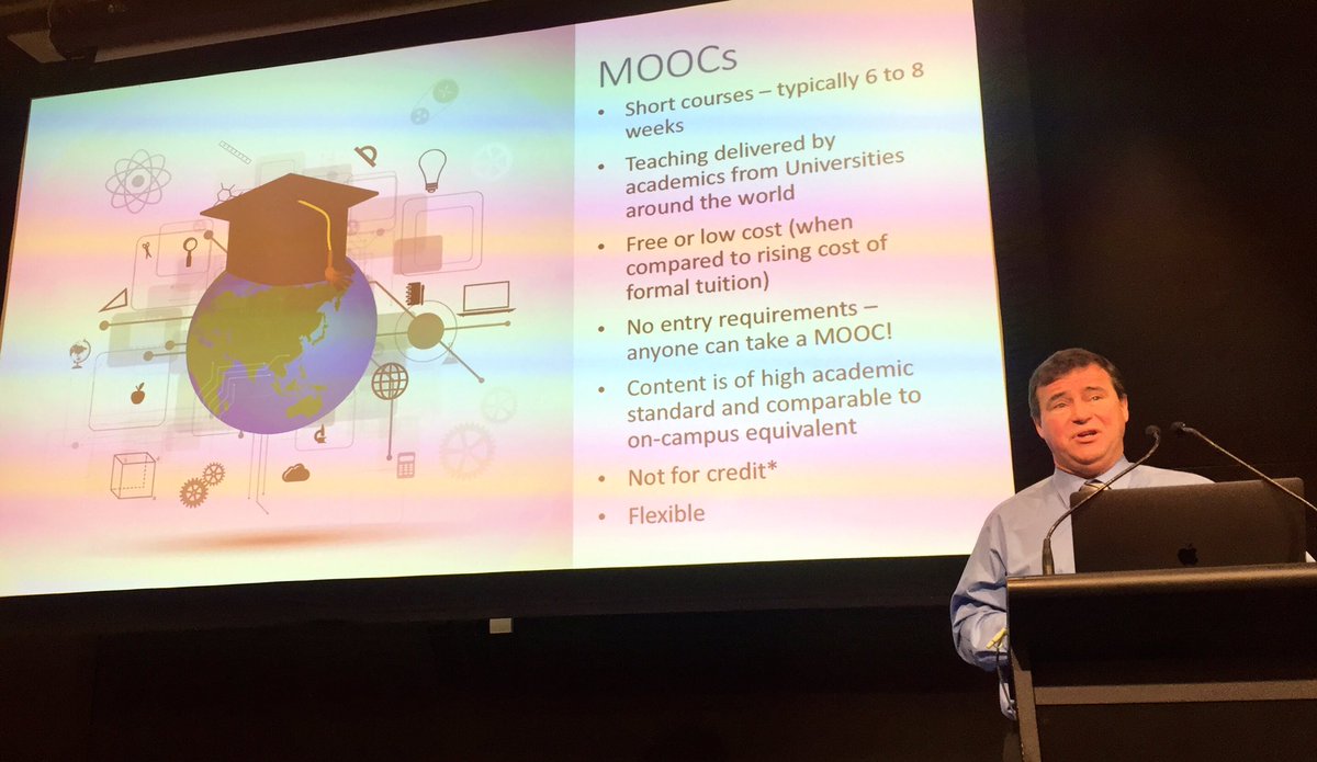 liwangnz's tweet photo. 20 MOOCs were produced by Uni Melbourne n open to the public via Coursera  #THETA2017 https://t.co/gmL1sZSfAg