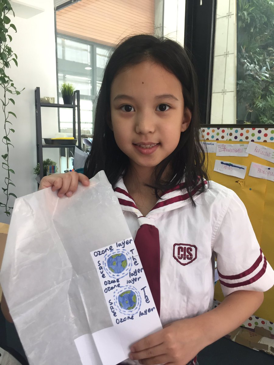sarahfitz1985's tweet photo. This G4 student made stickers to help start conversations about small actions we can take to protect the ozone layer #mycisb #pyp #action https://t.co/n0tidscPmA