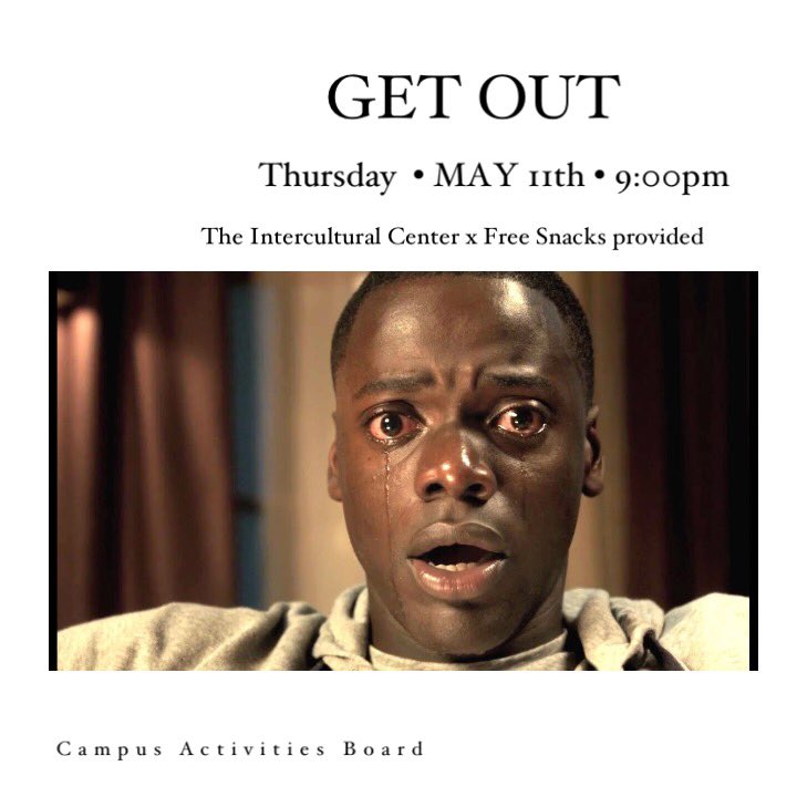 smc_cab's tweet photo. This Thursday come see GET OUT!! https://t.co/iVzYCf7Kcn