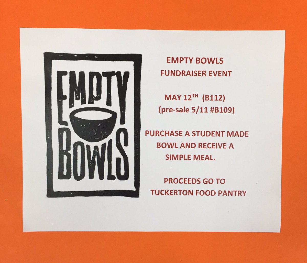 t_guercioni's tweet photo. Help support Tuckerton Food Pantry by purchasing a student made bowl. Check it out... https://t.co/GVirJQCw3b
