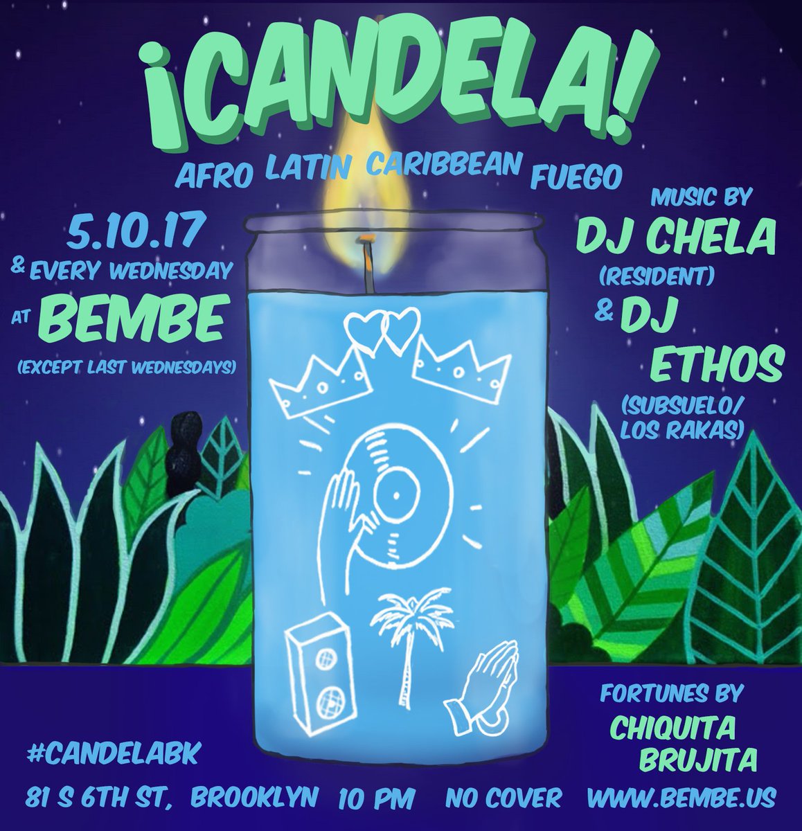 LaurenSovereign's tweet photo. ¡Candela! Weds 5.10 at @BembeBrooklyn ft @DjEthos (LA)
Afro Latin Caribbean Fuego
No Cover
#CandelaBK https://t.co/L2C2jlnrYM