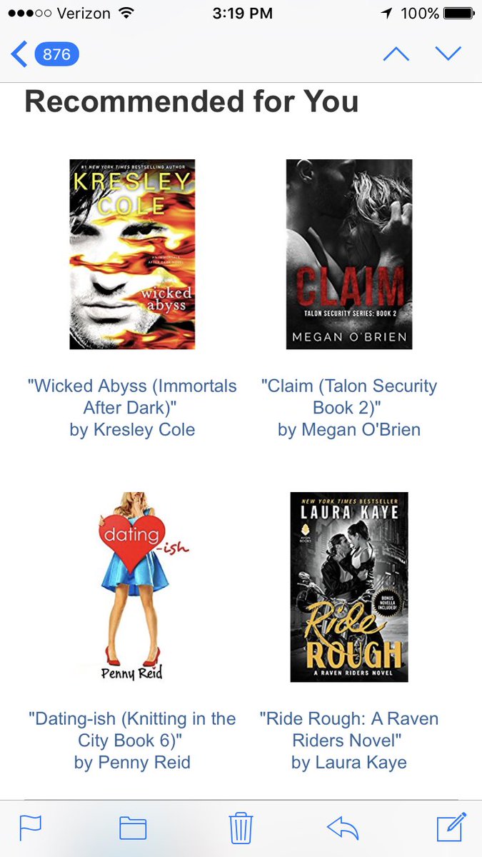 Reads_Romance's tweet photo. Of course @amazonbooks and @AmazonKindle totally gets me #amazonrecommends #romancereader 📚😍❤️ @kresleycole @ReidRomance @laurakayeauthor https://t.co/KrvOhsOcng