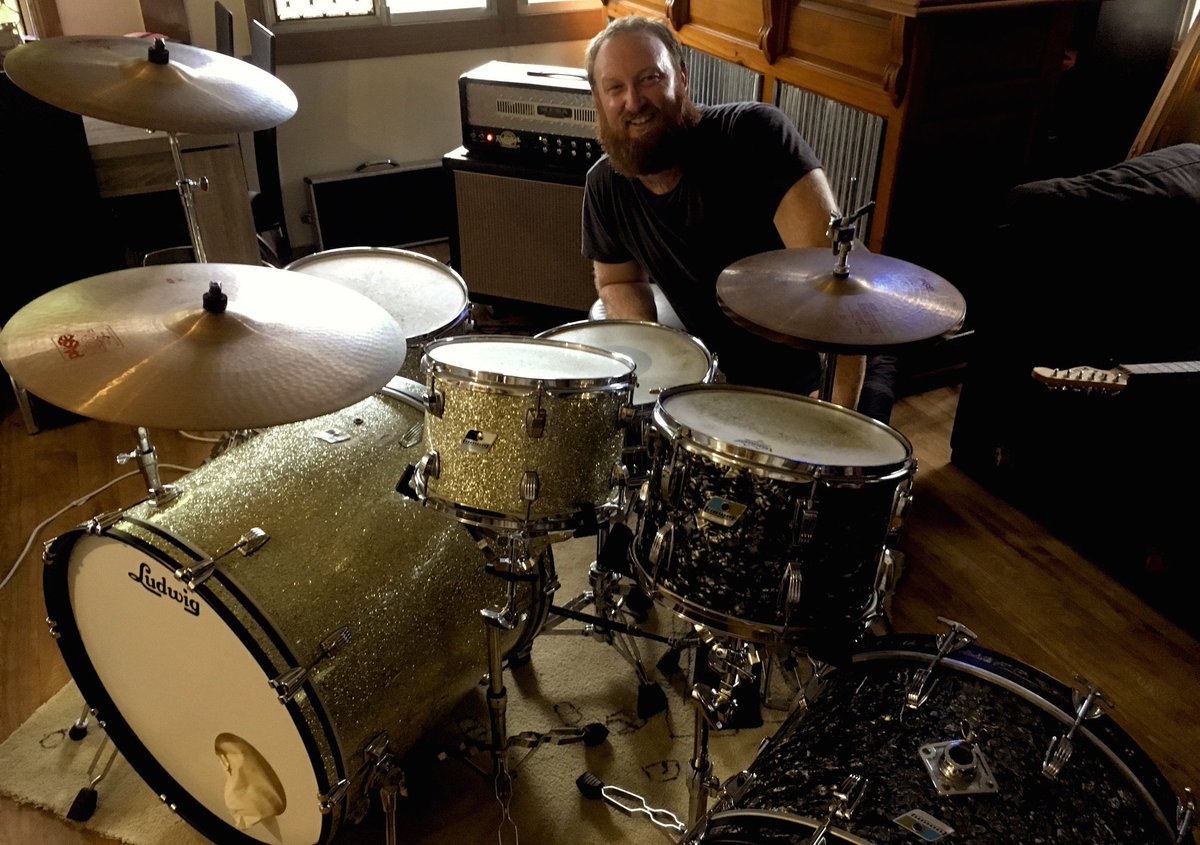 SimonMeola_TLE's tweet photo. Cam and his beloved, thundering Ludwig! #purplepillalbum #theliquideclectic #ludwigdrums #drummer https://t.co/AfdvSzFdaP