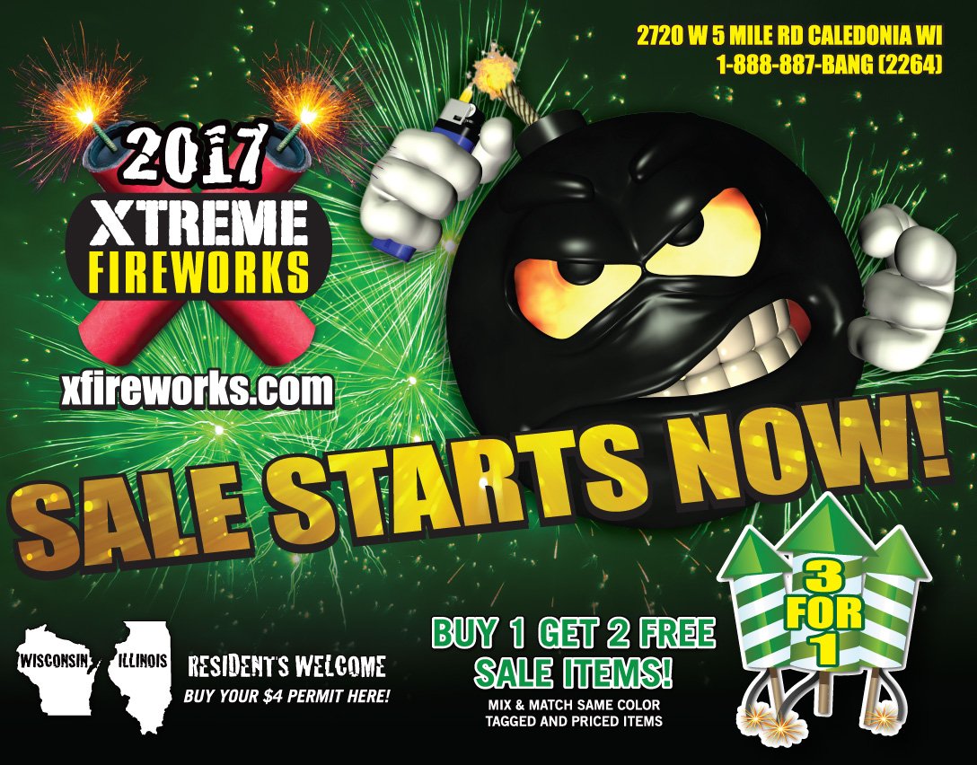 XFireworksWI's tweet photo. THE 2017 SALE STARTS NOW! 
Didn't get your catalog in the mail yet?
Download it here: https://t.co/mocEBCkU4n https://t.co/wm5P5up8rl