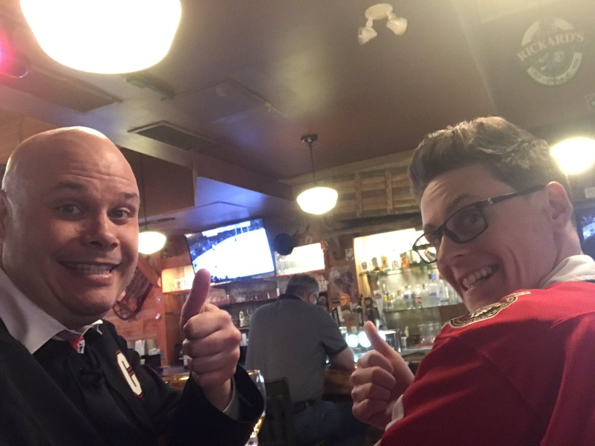 Representing the <a href="/Senators/">Ottawa Senators</a> upon arrival at <a href="/MontanasBBQ/">Montana's BBQ & Bar</a> at <a href="/FlyYYC/">YYC</a> with <a href="/Shawana_P/">Shawna Page</a>. #GoSensGo #MyOttawa