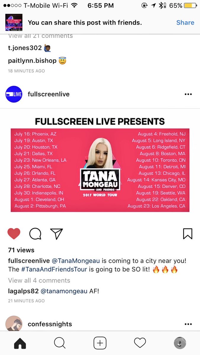 Tana mongeau tour dates