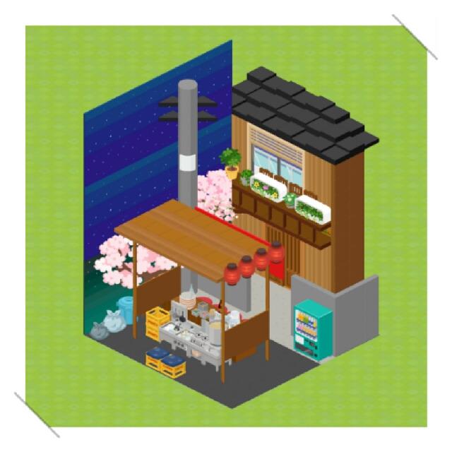 Tigger ピグパ垢 夜桜と屋台のある風景 さくら部屋 Piggparty ピグパーティー ピグパ